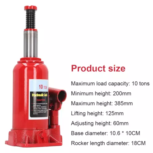 10 Ton Heavy Duty Professional Bottle Jack Hydraulic Lifting Truck Car Van Boat - Picture 4 of 17