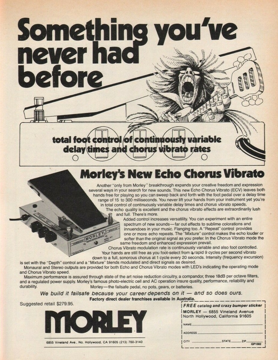 ギター MORLEY ECV Echo Chorus Vibrato pedal 1982 Morley Echo Chorus Vibrato ECV Guitar Effects Pedal