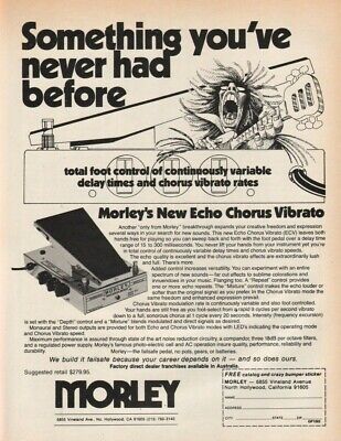 1982 Morley Echo Chorus Vibrato ECV Guitar Effects Pedal 1982 Morley Echo Chorus Vibrato ECV Guitar Effects Pedal