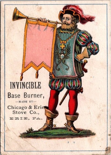 Chicago & Erie Stove Co Erie PA Herald Bugle Horn Base Burner DPV1