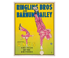 Original Vintage 1948 Ringling Bros and Barnum Bailey Poster - Incredible Unus