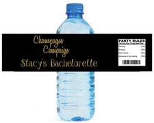 100 Champaign Campaign Water Bottle Labels Birthday Bachelorette Bridal shower