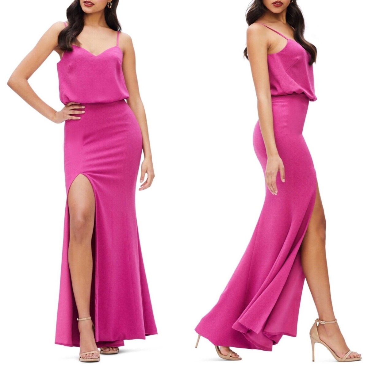 sachin and babi light blue dress Catherina Blouson Halter Maxi Dress Deep Purple