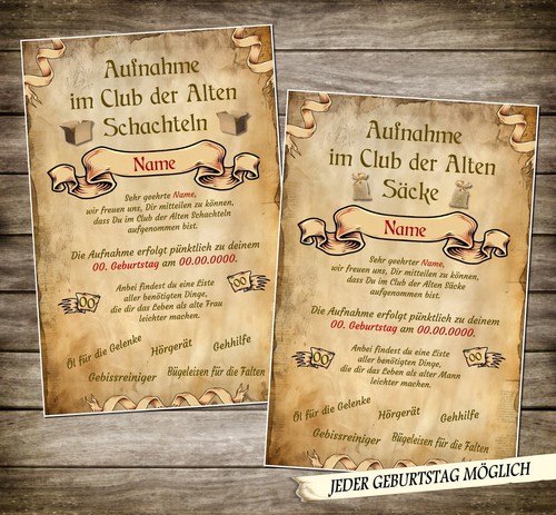 Club Der Alten Schachteln Urkunde Zum Ausdrucken Kostenlos