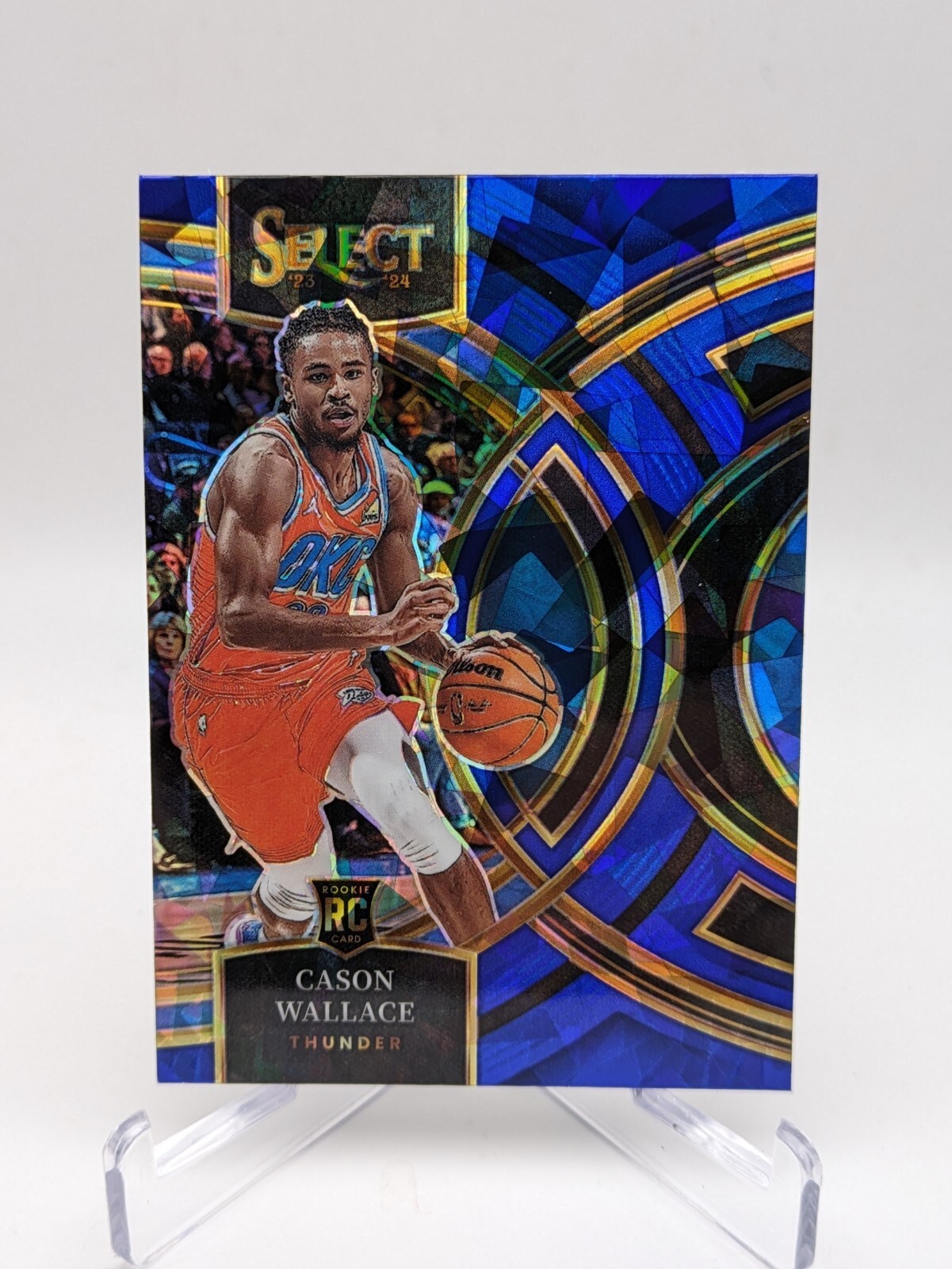 💥Cason Wallace 2023-24 Panini Select Premier Blue Cracked Ice Prizm RC #103 OKC