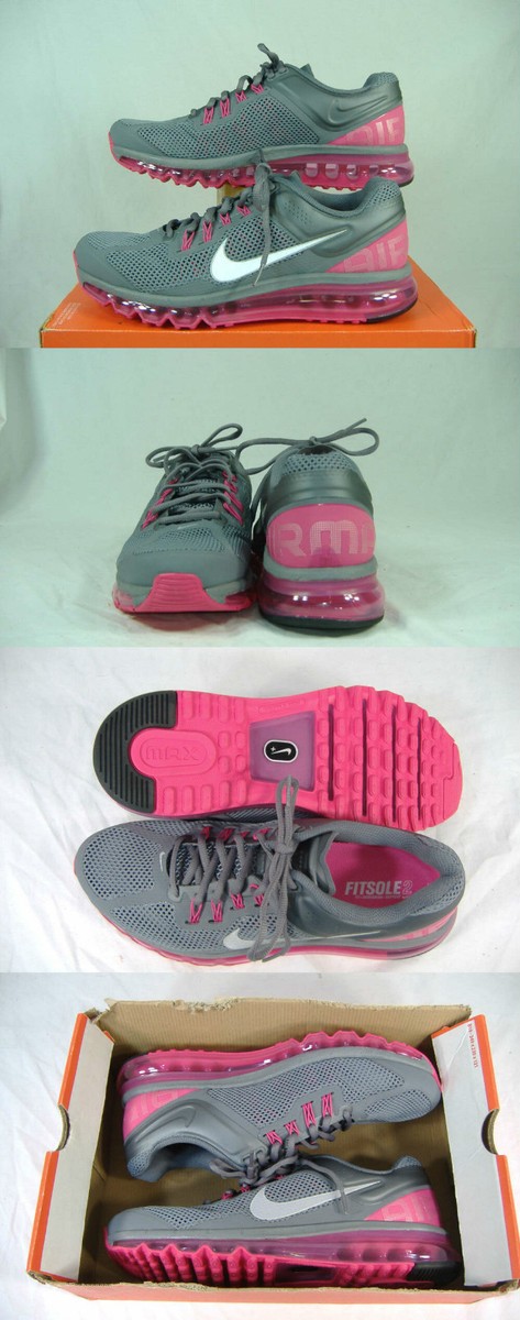 New Womens 11.5 NIKE Air Max 2013 Gray Silver Pink Running  display picture 1