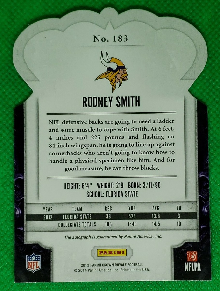 2013 Panini Crown Royale - Rodney Smith #183 Silver Die-Cut Crown