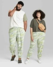 NEW WILD FABLE Women's Green Swirl High Rise Jogger Lounge Sweatpants Size LARGE