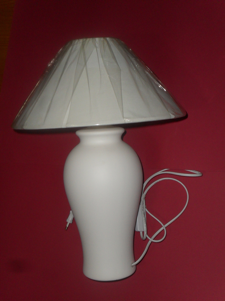 Luminaire à customiser : lampe céramique et abat-jour pour loisirs créatifs