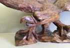 VINTAGE HAND CARVED REAL WOODEN LARGE BEAUTIFUL OPEN WING EAGLE SCULPTURE — photo 10
