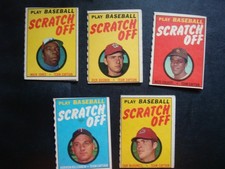 4-1970- 1-1971 TOPPS SCRATCH OFFS-ALL UNSCRATCHED W/STARS 5 TOTAL W/KILLEBREW