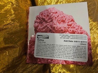 Gloss Drop by Battles (CD, 2011) - THE RARE C.D.! 12 Tracks Africastle Sundome !