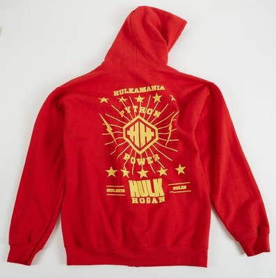 HULK HOGAN RIPPLE JUNCTION PYTHON POWER FLEECE FULL-ZIP RED HOODIE - M