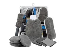 Autoreinigungsset Mikrofasertücher Schwamm Applikator Wash Mitt Autopflege 9 tlg