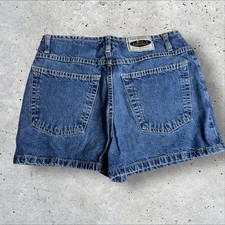 Vintage 90s Bluie Asphalt Women's Gardening Pant Button Fly Blue Denim Shorts