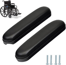 Full Length Padded Armrest Black 10-1/4" Long Wheelchair and Transport Chair ...