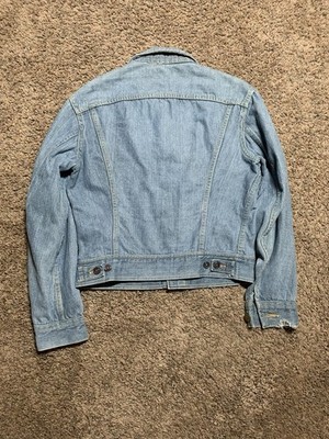 Vintage Lee Riders Denim Trucker Jacket Mens S USA 70s Distressed