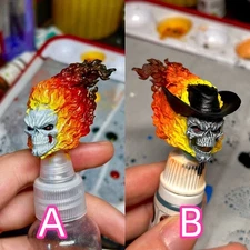 1/12 Custom fFire Ghost Rider Head Carved Fit 6'' ML Action Figure