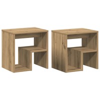 Nachttisch 2Er Set Artisan Eiche 40X30X40 Cm Holzwerkstoff