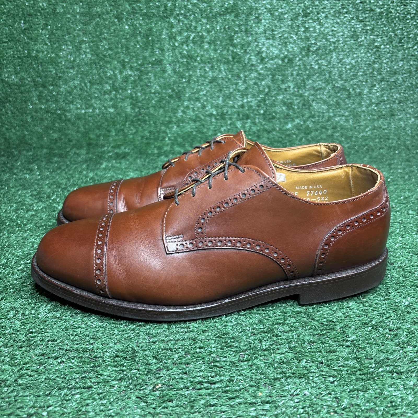 SAOLA Scarpe eleganti Allen Edmonds 3458 Benton punta a cappuccio marrone taglia 11 EEE extra larghe