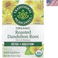 Caffeine-Free Dandelion Root Tea - 16 Organic Tea Bags for Wellness Detox
