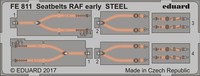 Eduard Accessories Fe811 - 1:48 Seatbelts Raf Early Steel - ÄTzsatz - Neu