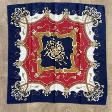 Vintage Women's Multicolor Square Scarf 28” X 28”