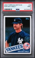 2020 TOPPS SILVER PACK 1985 CHROME PROMO #28 DON MATTINGLY PSA 9