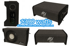 10" Active Subwoofer Box with Built-In Amp 1300W Compact Car Bass Enclosure