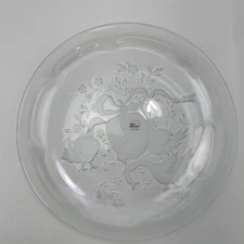 International Japan Marmalade Glass Platter Serving Plate Geese Apple Ribbon