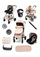 Parents & Peanuts 3 in 1 Baby Travel System Pram Pushchair with Infant Car Seat