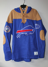 New NFL Buffalo Bills old time jersey style mid weight cotton hoodie men's XL