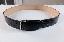 (NO CUSTOMS TAX) ALEXANDER MCQUEEN black leather military belt Size 100 / 40