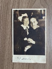 Vintage Studio Photographic Romanian Postcard Mother and Daughter Portrait