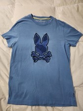 Psycho Bunny Tee Embroidered Blue Size 3= XS Large Logo Pima Cotton
