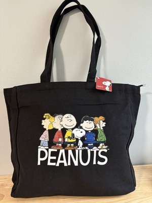 Peanuts Snoopy Large Canvas Tote Bag with Zipper           * New with Tag