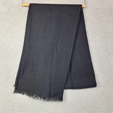 Black Scarf Wrap Shawl One Size Lightweight Fringe Solid Pashmina Style