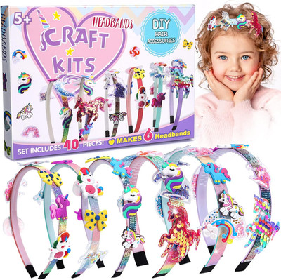 Haarschmuck Bastelsets für Mädchen ab 4 Jahre - Einhorn Geschenke zum