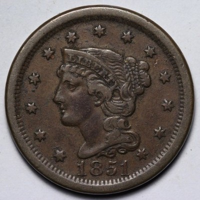 ぺぺまる大明神 1851 Braided Hair Large Cent XF E178 VQANM | eBay