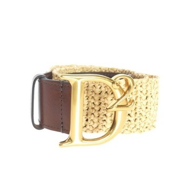 Dsquared 22Ss Logo Buckle Combination Belt 75 Brown/Beige