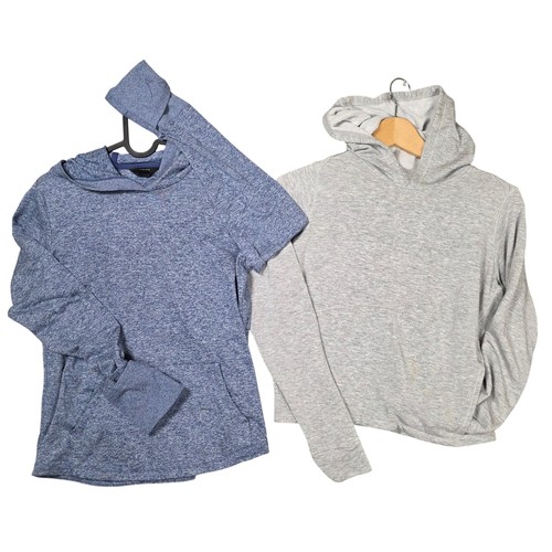 Athleta Girl Bundle 2 Uptempo Hooded Tops Long Sleeve Thumb Holes Pockets XL/14