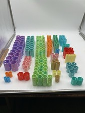 Vintage MCM Plastic Hair Rollers Retro USA Housewife 60-70 s Pink Green Yellow