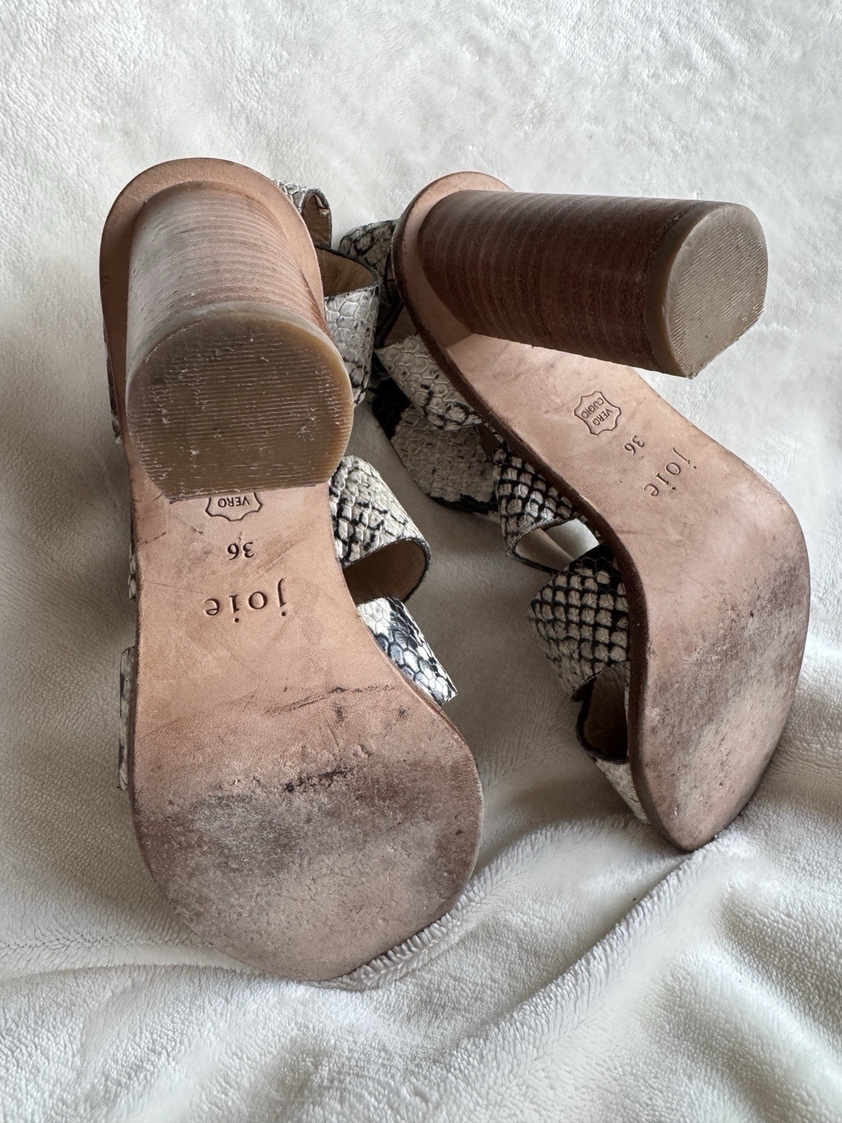 Joie Avery Python Leather Ankle Strap Block Heel … - image 11