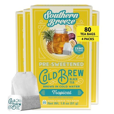 Cold Brew Sweet Tea Tropical Iced Tea with Black Tea and Zero Carbs Zero Suga...
