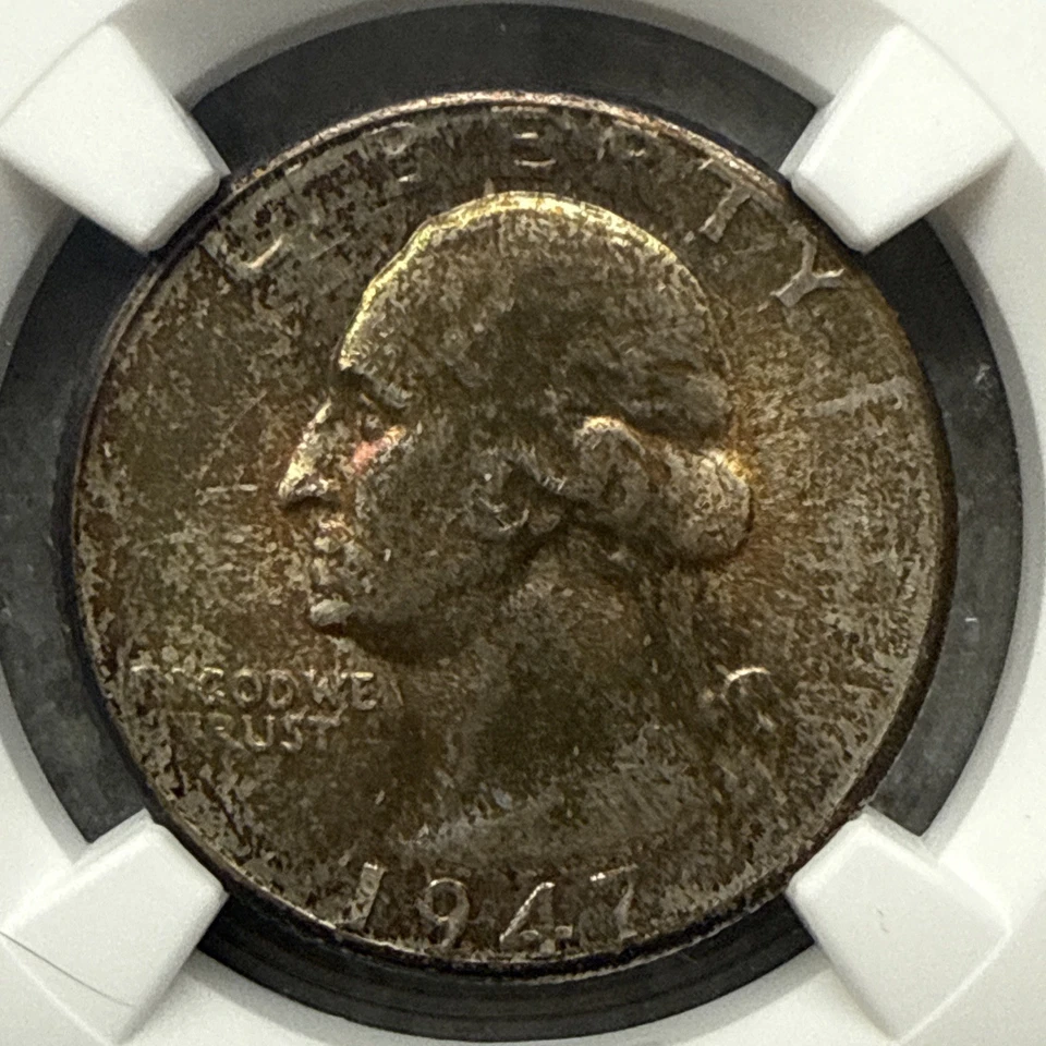 1947-D Washington Silver Quarter 25c - NGC MS67+ CAC - Toned Near-Top Pop! - Image 2 of 4