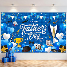 Happy Father'S Day Banner Happy Fathers Day Decorations for Party Blue Happy Fat