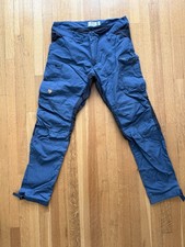 Fjallraven Kaipak Trousers M 84466 Men’s Hiking Pants Blue Black Size 33-34