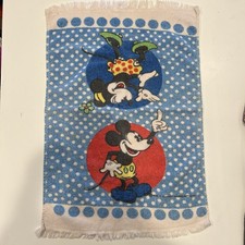 Vintage Disney Mickey Minnie Kitchen Towel Terry Fringe Wamsutta Dishcloth Rag