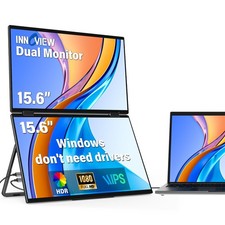 15.6" Portable Dual Monitor  1920x1080 Dual Stacked Foldable Monitor  315  ...