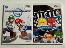 Nintendo Wii Game Lot - Mario Kart Wii  M  M's Kart Racing Damaged Case 